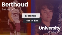 Matchup: Berthoud  vs. University  2018
