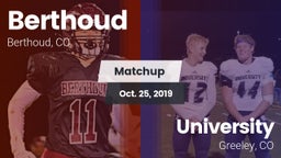 Matchup: Berthoud  vs. University  2019
