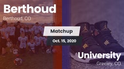 Matchup: Berthoud  vs. University  2020