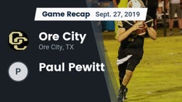Recap: Ore City  vs. Paul Pewitt 2019