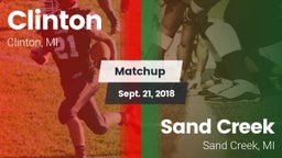 Matchup: Clinton  vs. Sand Creek  2018