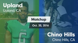 Matchup: Upland  vs. Chino Hills  2016