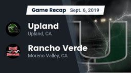 Recap: Upland  vs. Rancho Verde  2019