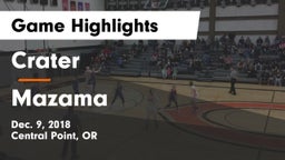 Crater  vs Mazama  Game Highlights - Dec. 9, 2018