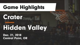 Crater  vs Hidden Valley  Game Highlights - Dec. 21, 2018