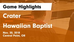 Crater  vs Hawaiian Baptist Game Highlights - Nov. 30, 2018