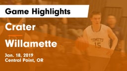 Crater  vs Willamette  Game Highlights - Jan. 18, 2019