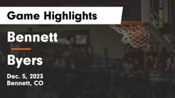 Bennett  vs Byers  Game Highlights - Dec. 5, 2023