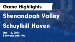 Shenandoah Valley  vs Schuylkill Haven Game Highlights - Jan. 12, 2024
