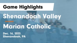 Shenandoah Valley  vs Marian Catholic  Game Highlights - Dec. 16, 2023