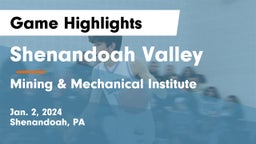 Shenandoah Valley  vs Mining & Mechanical Institute  Game Highlights - Jan. 2, 2024