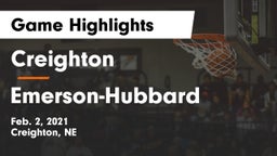 Creighton  vs Emerson-Hubbard  Game Highlights - Feb. 2, 2021