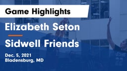 Elizabeth Seton  vs Sidwell Friends  Game Highlights - Dec. 5, 2021