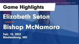 Elizabeth Seton  vs Bishop McNamara  Game Highlights - Feb. 15, 2022
