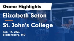 Elizabeth Seton  vs St. John's College  Game Highlights - Feb. 14, 2023