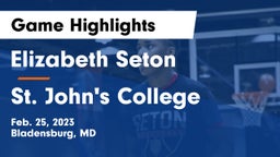 Elizabeth Seton  vs St. John's College  Game Highlights - Feb. 25, 2023