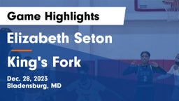 Elizabeth Seton  vs King's Fork  Game Highlights - Dec. 28, 2023