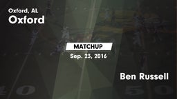 Matchup: Oxford  vs. Ben Russell 2016