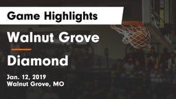 Walnut Grove  vs Diamond  Game Highlights - Jan. 12, 2019