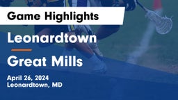 Leonardtown  vs Great Mills Game Highlights - April 26, 2024
