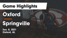 Oxford  vs Springville  Game Highlights - Jan. 8, 2021