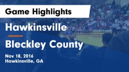 Hawkinsville  vs Bleckley County  Game Highlights - Nov 18, 2016