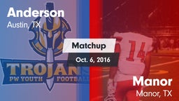 Matchup: Anderson  vs. Manor  2016