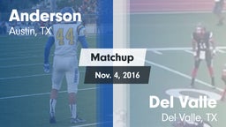 Matchup: Anderson  vs. Del Valle  2016
