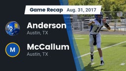 Recap: Anderson  vs. McCallum  2017