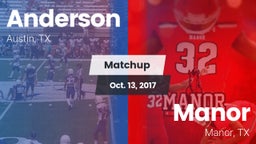Matchup: Anderson  vs. Manor  2017