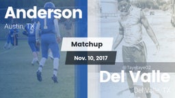 Matchup: Anderson  vs. Del Valle  2017