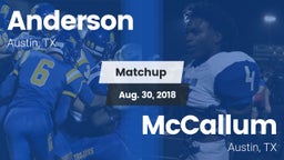 Matchup: Anderson  vs. McCallum  2018