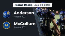 Recap: Anderson  vs. McCallum  2018