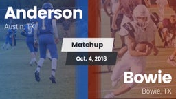 Matchup: Anderson  vs. Bowie  2018