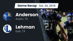 Recap: Anderson  vs. Lehman  2018