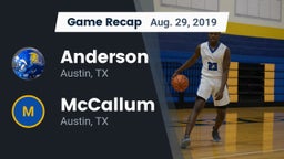 Recap: Anderson  vs. McCallum  2019