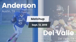 Matchup: Anderson  vs. Del Valle  2019