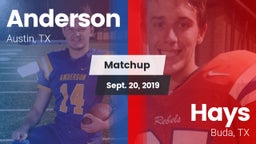 Matchup: Anderson  vs. Hays  2019