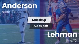 Matchup: Anderson  vs. Lehman  2019