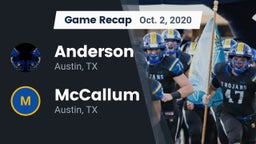 Recap: Anderson  vs. McCallum  2020
