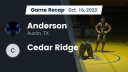 Recap: Anderson  vs. Cedar Ridge 2020
