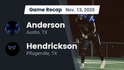 Recap: Anderson  vs. Hendrickson  2020