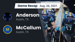 Recap: Anderson  vs. McCallum  2021