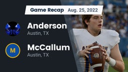 Recap: Anderson  vs. McCallum  2022