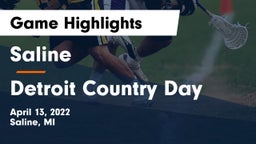 Saline  vs Detroit Country Day  Game Highlights - April 13, 2022