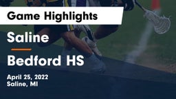Saline  vs Bedford HS Game Highlights - April 25, 2022