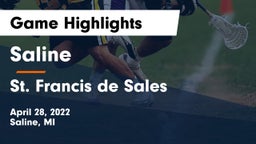 Saline  vs St. Francis de Sales  Game Highlights - April 28, 2022