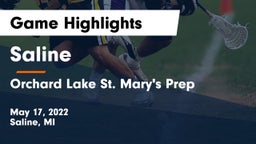 Saline  vs Orchard Lake St. Mary's Prep Game Highlights - May 17, 2022