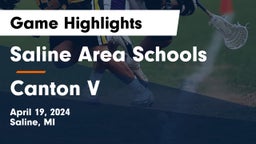 Saline Area Schools vs Canton V Game Highlights - April 19, 2024