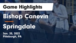 Bishop Canevin  vs Springdale  Game Highlights - Jan. 20, 2022